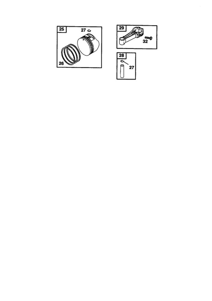 Piston Assembly Diagram and Parts List for 12V800-12V899 1742-1766-1776 Briggs and Stratton Engine